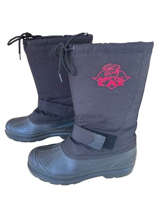 Vintage Arctic Cat Snowmobile Boots Women\'s 8 Black Insulated Winter Boots